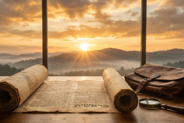 Illustration representing the Genesis creation days and the day-age theory debate